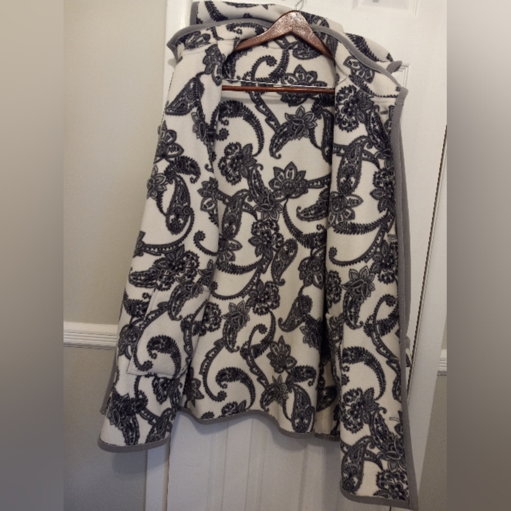 Susan Graver Men's Charcoal Hooded Raincoat - Picture 4 of 5